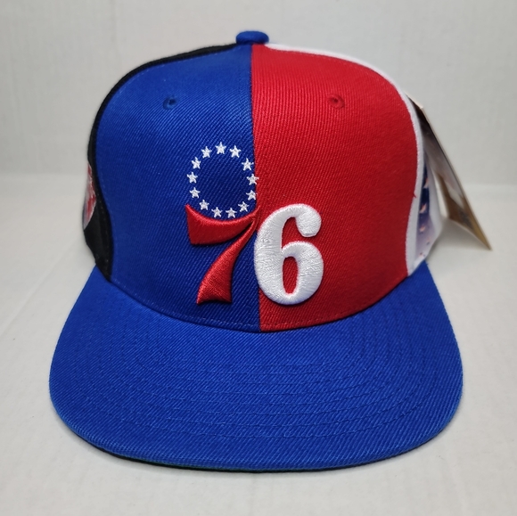Philadelphia 76ers Mitchell & Ness NBA 75th Anniversary What The? Snapback Hat. - Picture 2 of 6